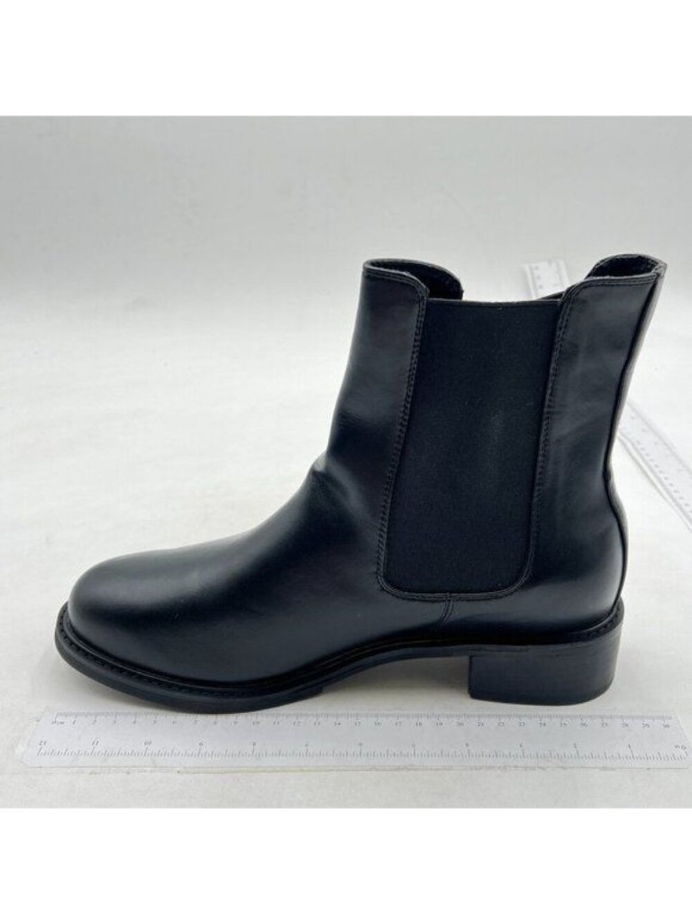 Women's Low Heel Chelsea Ankle Boots Slip On Elastic Fall Booties Shoes Black